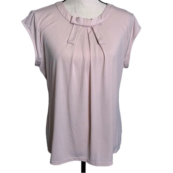 Karl Lagerfeld Tops - NWOT Karl Lagerfeld Paris Pink Blush Bow Detail Top Tshirt Blouse L Larg…